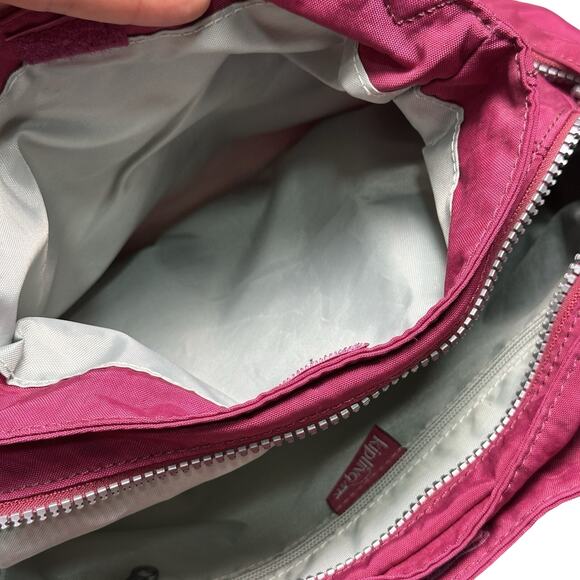 Kipling Felix Large Handbag Bag Polyamide HB7678 Red Burgundy - Picture 9 of 14